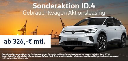 Blick auf einen ID.4 Pro in Blue Dusk Metallic von oben