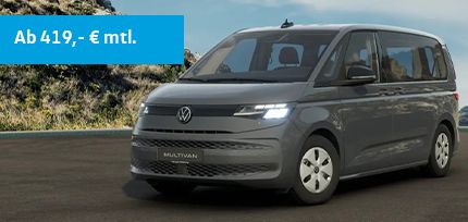 Vorderseitenansicht eines parkenden VW Multivan Energy
